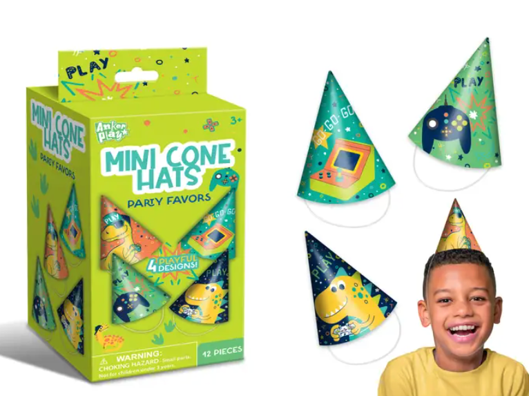 MINI CONE HATS PARTY FLAVORS 12 PCS PAVK OF 2