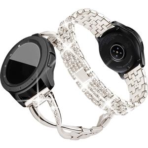 SUPOIX Compatible for Samsung Galaxy Watch 7/Galaxy FE 2024/6 /4/5 40mm 44mm/ 3 41mm/ 42mm/Active 2 Band, 2P 20mm Women Bling Strap (Starlight)