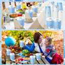 Meanplan 48 Pack 8 oz Little Pumpkin Baby Shower Coffee Cup with Lids and Sleeves A Sweet Little Pumpkin is On The Way Paper Disposable Cup For Thanksgiving Baby Shower Gender Reveal Party(Blue)