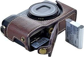 Rieibi Ricoh GR III/GR IIIx Case  Vintage PU Leather Camera Case for Ricoh GR IIIx GR III GRIII GR3 DSLR Camera  Protective Case with Strap  Coffee
