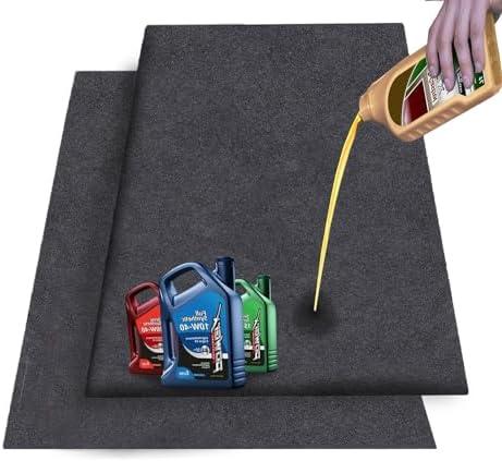 TRIDOK 2 Pack Garage Floor Matting 36X61 Inches Oil Absorbent Garage Mat for Under Car Waterproof Backing Layer Protects Floor from Spills, Drips, Splashes and Stains Oil Drip Pan TRIDOK 2 Pack Garage Floor Matting 36X61 Inches Oil Absorbent Garage Mat for Under Car Waterproof Backing Layer Protects Floor from Spills, Drips, Splashes and Stains Oil Drip Pan