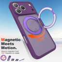 Compatible with iPhone 17 Pro Case with Magnetic Ring Stand [Compatible with Mag-Safe] [Military-Grade Protection] 17 Pro Phone Case 6.3",Dark Purple
