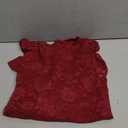 LYANER Women's Sexy Mesh Top Floral Long Sleeve See Through Shirt Lace Sheer Blouses (Wine Red), S