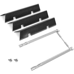 Flavorizer Bars & Grill Burner for Weber GS4 Spirit II 200, Spirit II E-210, Spirit E-210, Spirit 200 Series Grills with Front-Mounted Control, 15.3 Inch 7635 Flavor Bars and 69785 Burner Tubes