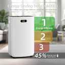 525D Sq.Ft Dehumidifier for Basement with Drain Hose, 80 Pint Dehumidifiers for Home with Large 6.5L Water Tank,24H Timer,Child Lock,Defrost,Silent,4 Modes Operation Auto Shut-off(80 Pints)