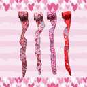 3 x Red Heart Wired Edge Ribbon, Pink Dot Wide Pink Dot Craft Ribbon for Wrapping and DIY Projects, 20 Yards, 2.5 inches