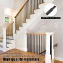50 Pcs Iron Balusters for Staircase, 1/2" x 44" Wrought Iron, Square Metal Hollow Straight Spindles for Stairs, Satin Black Deck Railing