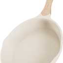 JEETEE 8 Inch Nonstick Frying Pan, Stone Coating Cookware, Nonstick Omelette Pan with Heat-Resistant Handle, Compatible with All Stoves (Beige)