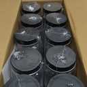 Novelinks 16 oz Clear Plastic Jars with Lids, Refillable 16oz Mason Jars with Lids & Storage Containers for Kitchen & Household Use (20 Pack,Black)