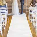 White Aisle Runner for Wedding Ceremony, 2 x 15 ft, Non-Woven Polyester Fabric Carpet Runway Rug - Suitable for Indoor Outdoor Wedding Party Decorations
