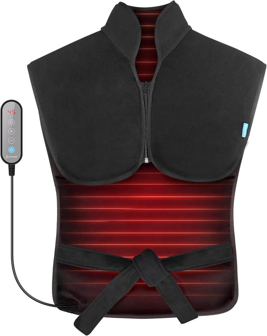 Comfier Heating Pad for Back Pain Relief with Heating Level, Electric Full Body Heating Pad, Calming Heated Back Wrap with 10 Timing Settings, Gift (17.1 x 3 x 7.9 in)