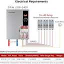 Tankless Water Heater Electric 27kW at 240 Volt, ThermoMate On Demand Instant Hot Water Heater Up to 6.4GMP, Self-Modulating Energy Saving for Residential Indoor Shower, Draw 114Amp