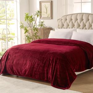 Westinghouse Heated Blanket Full Size - Electric With 10 Heating Levels, 1-12 Hours Auto Shut Off, Fast Warming, Machine Washable (Full, 72x84 Inches, Wine Red)