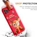 Christmas Case for Samsung Galaxy S23 5G 6.1'', Silicone Red Cover with Lovely 3D Deer Doll Patterns Design Shockproof Soft Cartoon Cute Xmas Present Skin Cases for Woman Girls, Elk