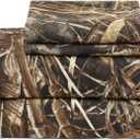 VISI-ONE Realtree Max-7 Full Camo 4 Piece Sheet Set  Lightweight, Cooling, Wrinkle-Free Microfiber 15" Deep Pockets Sheets, Unisex Rustic Western Farmhouse Style for Home, RVs, & Camping