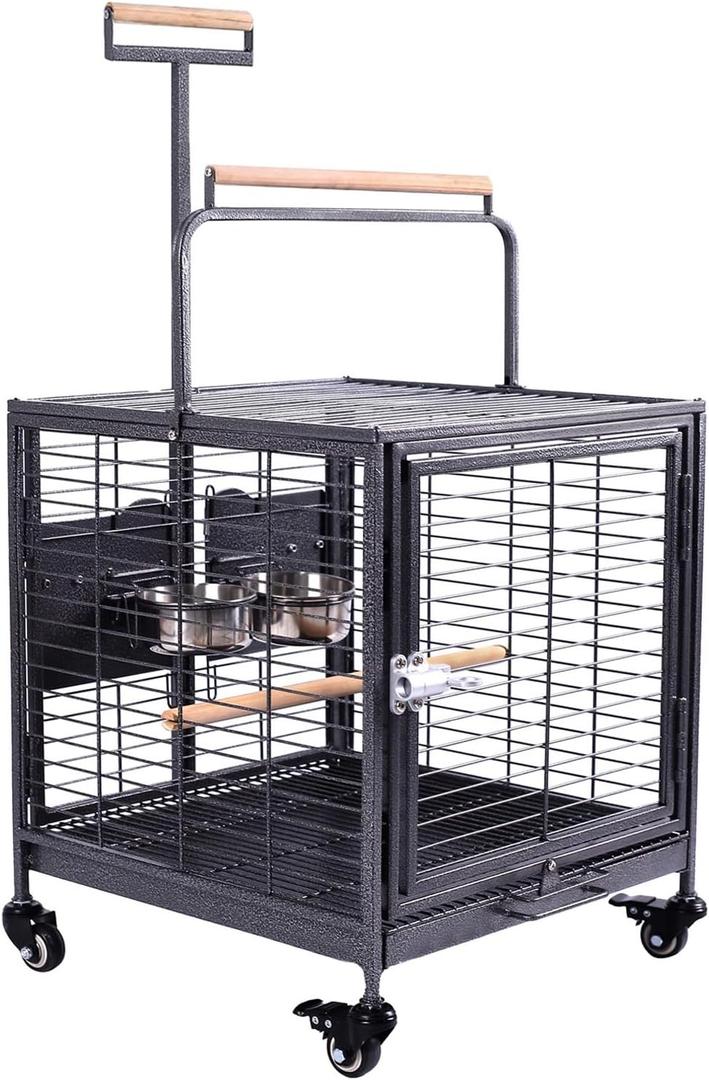 Travel Bird Cage, Easy to Wheel or Carry. Castor Wheels Included Travel Bird Cage, Easy to Wheel or Carry. Castor Wheels Included