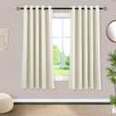 Mrs.Naturall Beige Curtains 72x63 Inch Length for Living Room 2 Panels Blackout Room Darkening Curtains