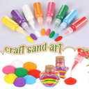 Bokon 96 Pcs Sand Art Kit for Kids Include Sand Art Bottle Colored Art Sand with Plastic Funnel Sand Art Activity Kit for Arts and Crafts Schools Birthday Wedding Party Favors Bulk