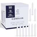 Pack of 2 Candle Charisma 100 White Spell Candles - 4" Unscented Paraffin Chime Candles, Smokeless & Dripless, Colored Candles, 1.5 Hours Burn Time 0.4" Thick Taper Candles for Rituals,Birthdays and Parties