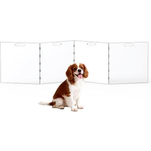 Clear Acrylic Dog Gate, Freestanding Pet Gate for Doorways Indoor, Foldable Acrylic Dog Playpen No Drilling (Clear, 4-Panel)