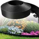 Kryonix Landscape Edging, Garden Edging 2 Inch Tall 40 FT Plastic Flexible with 40 Stakes for Gardens, Lawns, Landscaping, Flowerbeds, Black