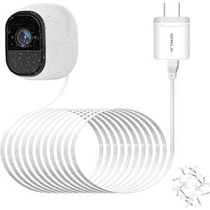 6ft Magnetic Charging Cable Compatible with Arlo Pro,Pro 2,Go,Outdoor Charging Cable Charger Weatherproof Power Adapter & Extension Cord Compatible for Arlo Cameras, White