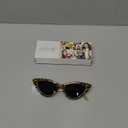 livho Retro Vintage Narrow Cat Eye Sunglasses for Women Clout Goggles Plastic Frame (Leopard)