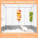 ElevateTech Rat Enrichment Toys Stainless Steel Bird Food Holder Fruit Vegetable Holder Vegetable Skewer Foraging Hanging Feed Tool Slow Feeder Parakeet for Hamster Rodents Bird Parrots 2Pcs