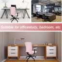 Tallew 4 Pieces Office Chair Covers Set Computer Universal Protective Stretchable Chair Seat Covers Desk Armrest Slipcovers Pads Office Cushion Backrest for Rotating (Polyester, Pale Pink)