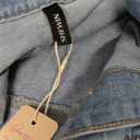SHEWIN Womens Denim Jacket Casual Long Sleeve Drop Shoulder Button Front Jean Jacket Coat With Pockets (Blue, XXL)