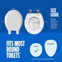 HIGHCRAFT Premium Round Toilet Seat with Slow-Close Design & Adjustable Hinges - Molded Wood Toilet Seat - Fits Standard Round Toilets - Round Seat in White