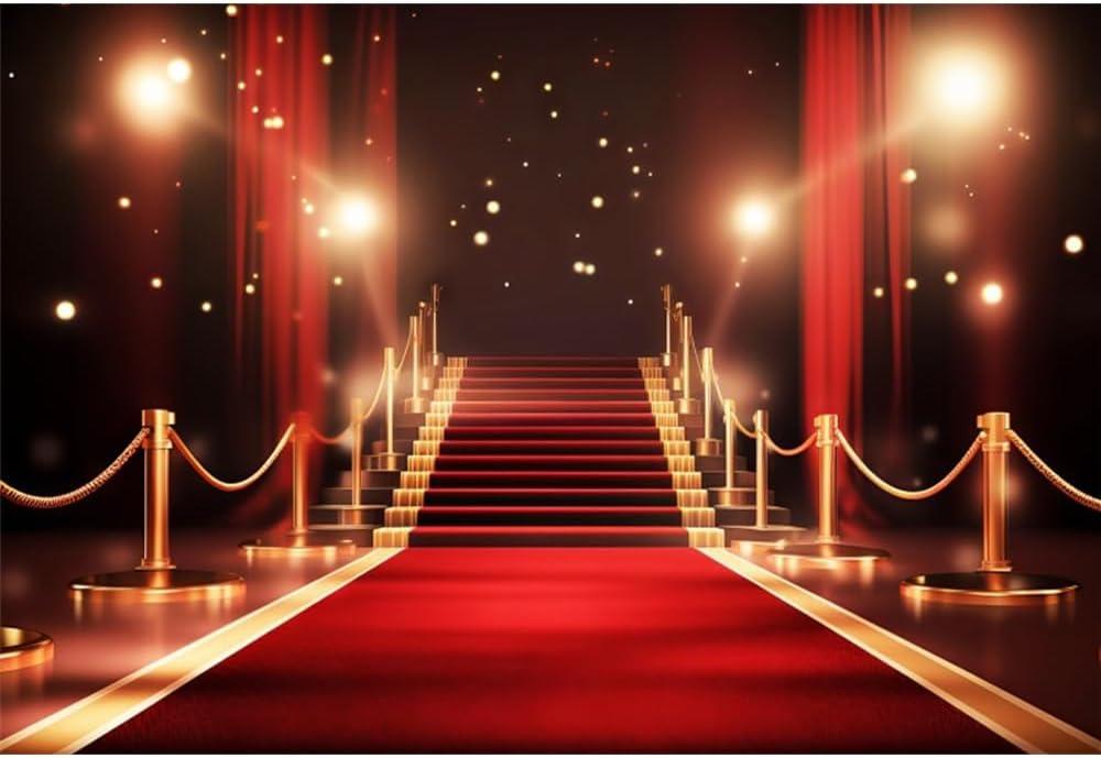Red Carpet Backdrop 10x8ft Fabric Award Ceremony Banner Fashion Show Backdrop VIP Movie Night Party Decor Red Carpet Birthday Banner Graduation Senior Photos