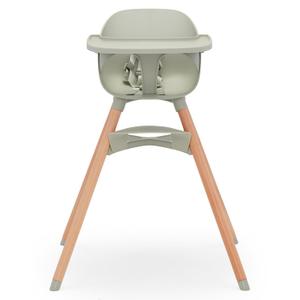 Lalo The Chair Convertible 3-in-1 High Chair for Babies & Toddlers, Dishwasher Safe Tray, Adjustable Footrest, Sage