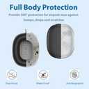 3 in 1 Silicone Cover and Case for Apple Airpods Max 2/ Airpods Max Headphones, AirPods Max Hard Case and Anti-Scratch Ear Pad Case/Ear Cups/Headband Covers Accessories (Black)