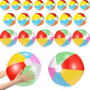 100 Pack Inflatable Beach Balls 10'' 11'' 12.6'' Rainbow Colored Beach Ball Summer Pool Party Toys for Water Games Hawaiian Party Decorations Birthday Favors Supplies