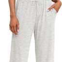 Darong Women's 2 Piece Outfits Lounge Sets Sleeveless Tank Tops Wide Leg Pants Sets Tracksuits Match Sets (Medium, White Grey(29" Inseam))