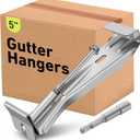 5" 25 Pcs Heavy Duty Hidden Aluminum Gutter Hangers with 1/4 Hex Drill Bit, Repair Sagging Gutters with Pre-Inserted Screw Fast.