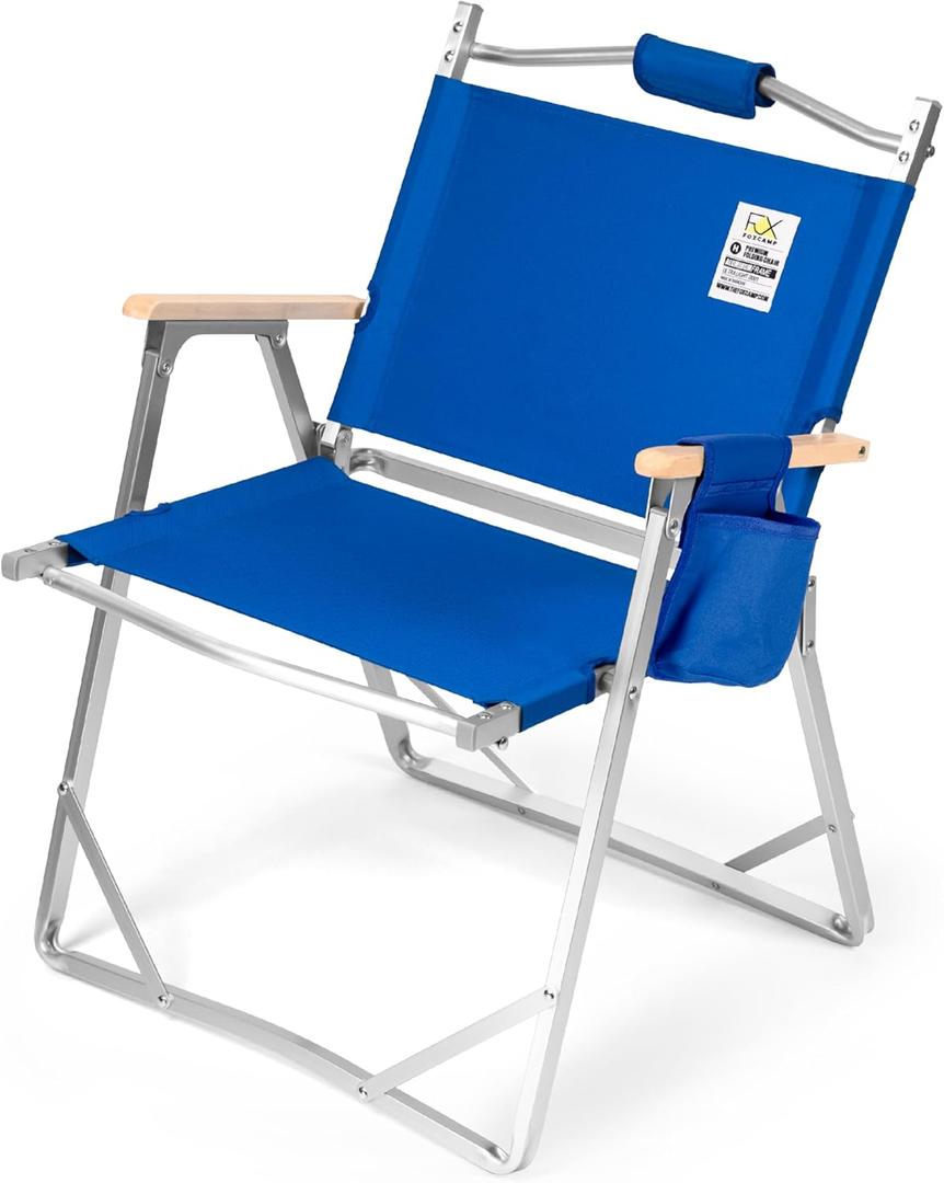 Lightweight Camping Chairs | Portable Folding Chair | Beach Chair | Stylish Design with Wood Handles | Heavy Duty 330 lbs | Ultralight 5 lbs | Beach, Picnic, Concerts, BBQ