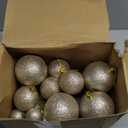 Baderke 36 Pcs 4 Sizes Christmas Ball Ornaments Xmas Christmas Tree Decorations Ball with Hanging Loop and Rope Holiday Party Wreath Home Decor(Champagne, Shinny)