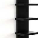 Fun Memories 5 Tier Wall Shelf Unit, Decorative Wall Mount Vertical Shelving, Floating Storage Home Decor Organizer Tall Tower Design Utility Shelving Bedroom Living Room, Black