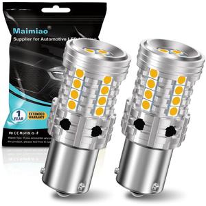 2Pcs 1156 LED Bulb Amber, 7507 BAU15S Py21w Led Bulb Canbus Error Free Anti Hyper Flash Led Turn Signal Light Replacement Bulb Super Bright 27SMD 28W 4000LM
