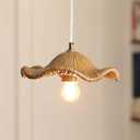 Upgrade Flower Pendant Light with Wood Grain Shade,9.5" Farmhouse Pendant Lamp Industrial Vintage E26 Light Ceiling Hanging Lamp for Closet Hallway Kitchen Dining Room