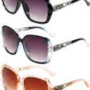 Oversized Bifocal Sunglasses For Women Classic Reading Sunglasses 3 Pack UV400 Sun Readers Glasses Metal Spring