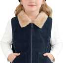 Toddler Girls Boys Fleece Vest Winter Warm Clothes Buffalo Plaid Christmas Jacket Kids Puffer Quilted Gilet Coat (3T, Navy)