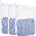 3 pcs Durable Honeycomb Mesh Laundry Bags for Delicates 12" x 15" (3 Medium)
