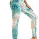 ccko High Waisted Leggings for Women with Pockets, Womens Yoga Pants Stretch Workout Leggings Tummy Control (Medium, Green&yellow)