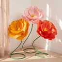3pcs 5ft Large Mix Color Poppy Flowers Giant Artificial Poppy Standing Huge Handcrafted Decoration for Garden Hotel Office Wicked Birthday Wedding Bridal Shower Art Gallery Shop Window Display