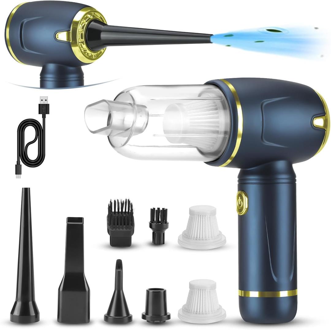 Kairiyard Car Vacuum Cleaner, Car Vacuum Portable Cordless with 14000PA Powerful Suction Wireless Cars Vacuum and Air Duster 2 in 1 for Cars Cleaning