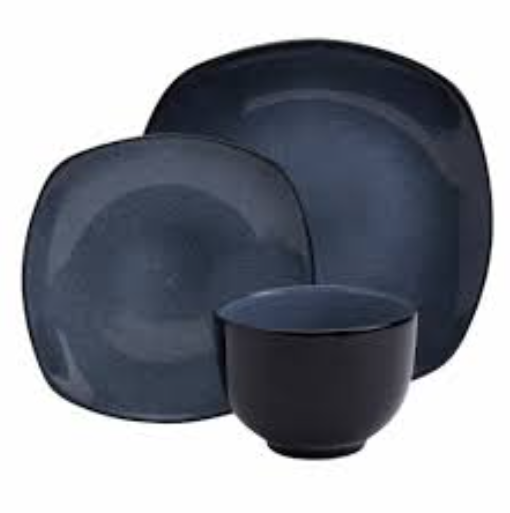 TTU Gallery Gabrielle Black 9 Pcs Dinnerware Set