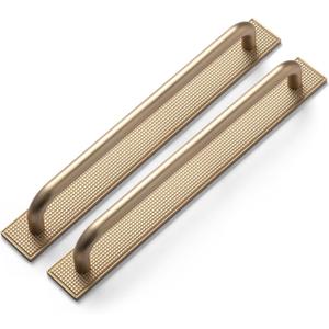 2Pack Champagne Bronze 7.6"HoleCenter Cabinet Pull With Backplate
